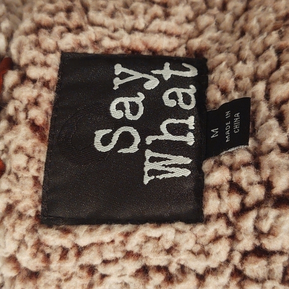 Say What White/Mauve Teddy Fleece Jacket Sz M - Picture 11 of 12